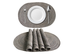Laxiscreed Guardanapo De Algodão Cinza Carvão Com Padding Oval 50x35cm Para Isolamento Térmico