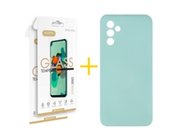 Pack 2 X Película De Vidro Temperado 2.5d Capa Accetel Samsung Galaxy A05s 5g Silicone Líquido Verde-água