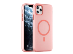 Capa Híbrida Translúcida Para Iphone 11 Pro Max - Tpu E Pc Com Magsafe | Fosca - Vermelha