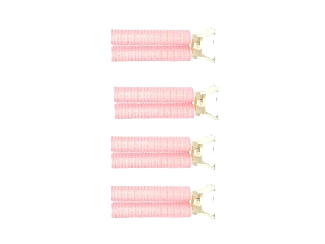 Juego de 4 rulos rosas con pinza, 10,8 x 3,5 cm, para dar volumen al flequillo y los rizos. Accesorio de peinado DIY - aquaforge