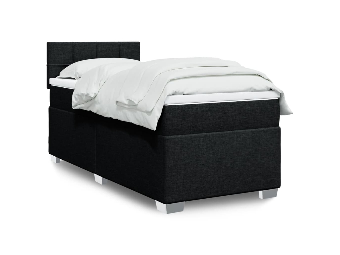 Vidaxl Cama Com Molas/colchão 90x190 Cm Tecido Preto