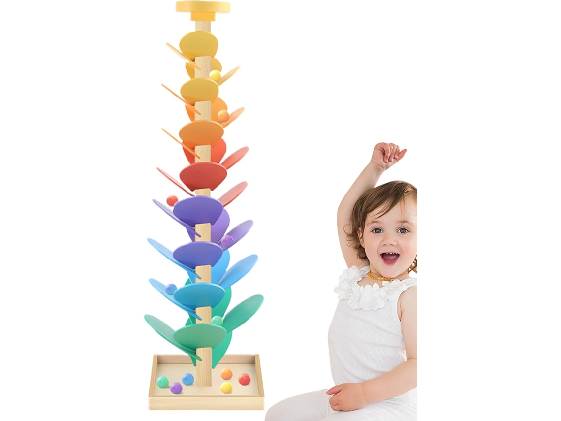 Árvore Musical De Madeira Jogo Educativo De Pista De Bolinhas De Gude, Brinquedo De Madeira Para A Gokoco