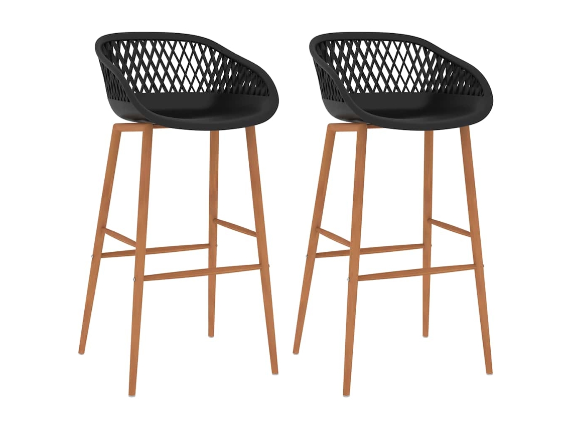 Vidaxl Cadeiras De Bar 2 Pcs Preto