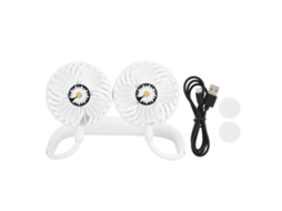 Vendaval de Pescoço Portátil Usb Recarregável 3 Velocidades Branco