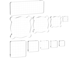 Conjunto de 10 Blocos de Acrílico para Carimbos, Versáteis, Tamanhos Variados, Plataforma. SFUSHOS