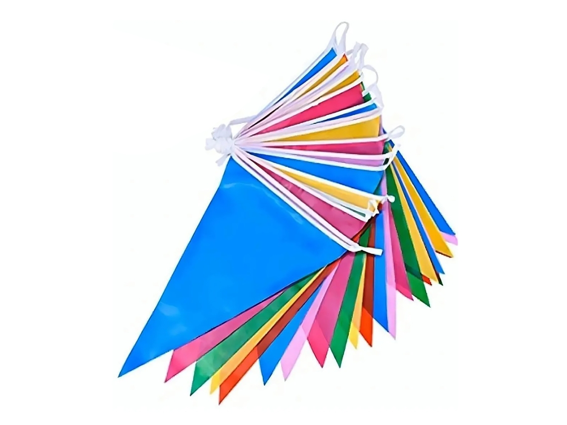 Bandeira de 10 peças coloridas para decoração ao ar livre, com 50m de guirlanda LAXISCREED
