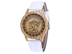Reloj De Pulsera De Cuarzo Unisex Zhoulianfa Con Patrón Vintage Moda Blanco
