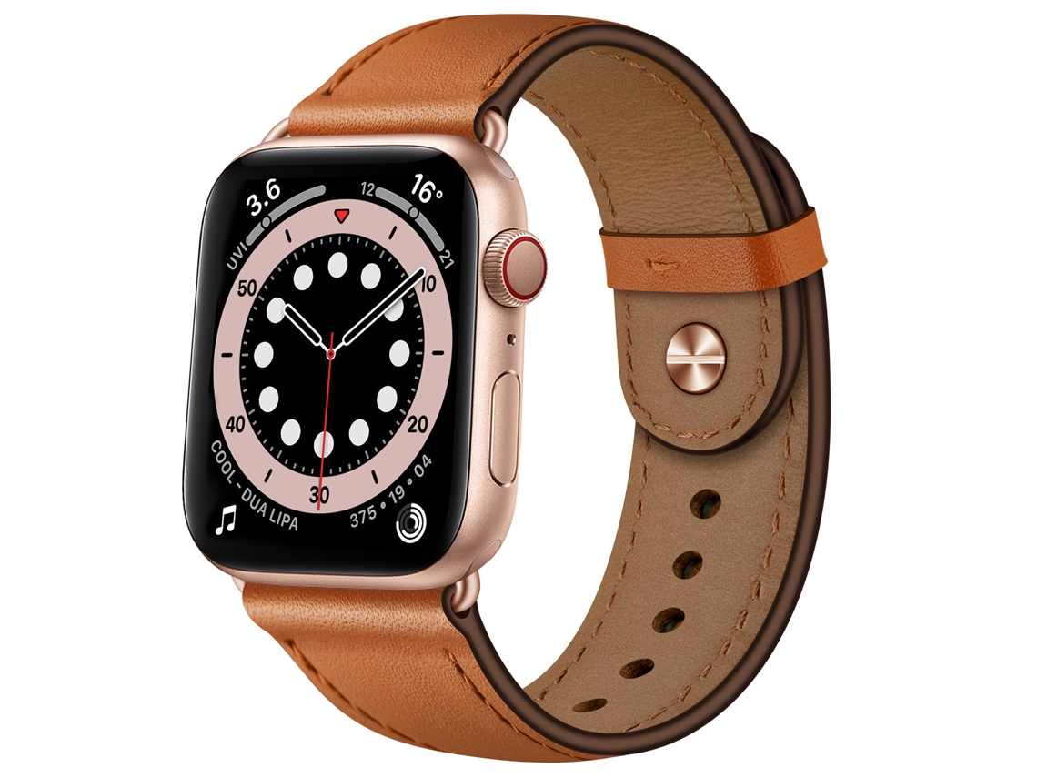 Bracelete para Apple Watch 38/40/41mm Couro Genuíno Marrom XIAOMOYU