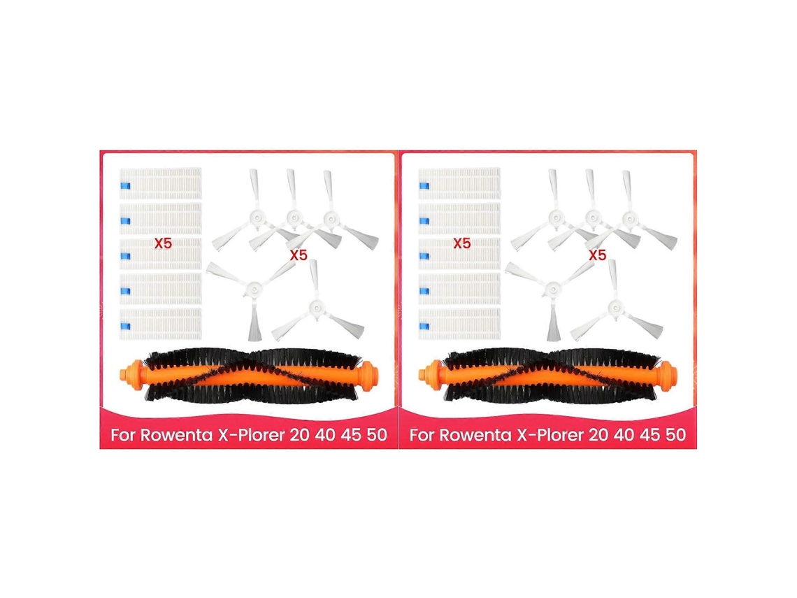 2 Set Side Brush Filter Kit For Rowenta X plorer Series 20 40 45 50 Rr6875 Rr7275 Rr8227 Vacuum Parts