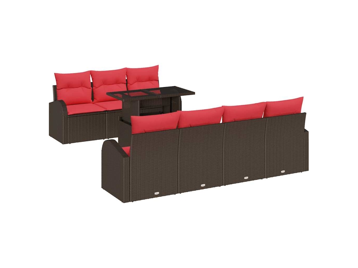 Maison Exclusive - Conjunto De Sofá De Jardim 8 Pcs Castanho Rattan Sintético