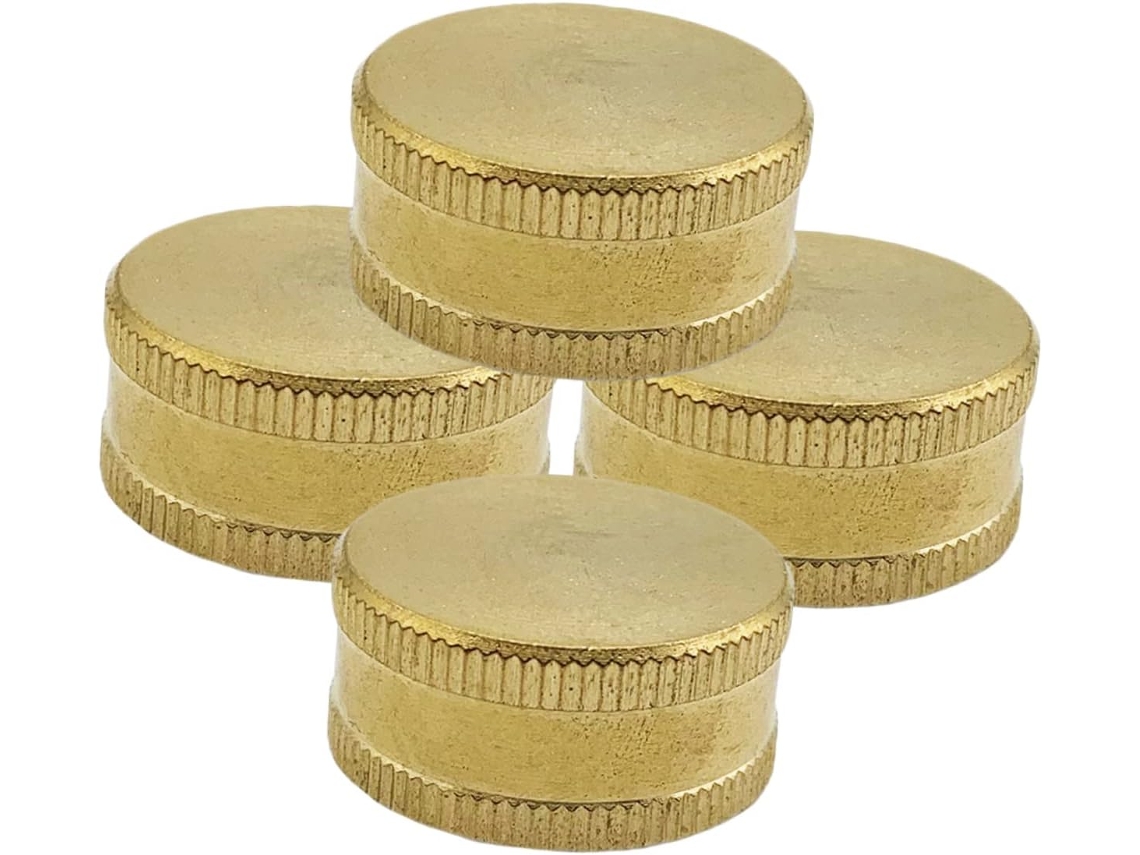Conector Com Extremidade À Prova De Vazamentos, 4 Peças, Tampas Latão