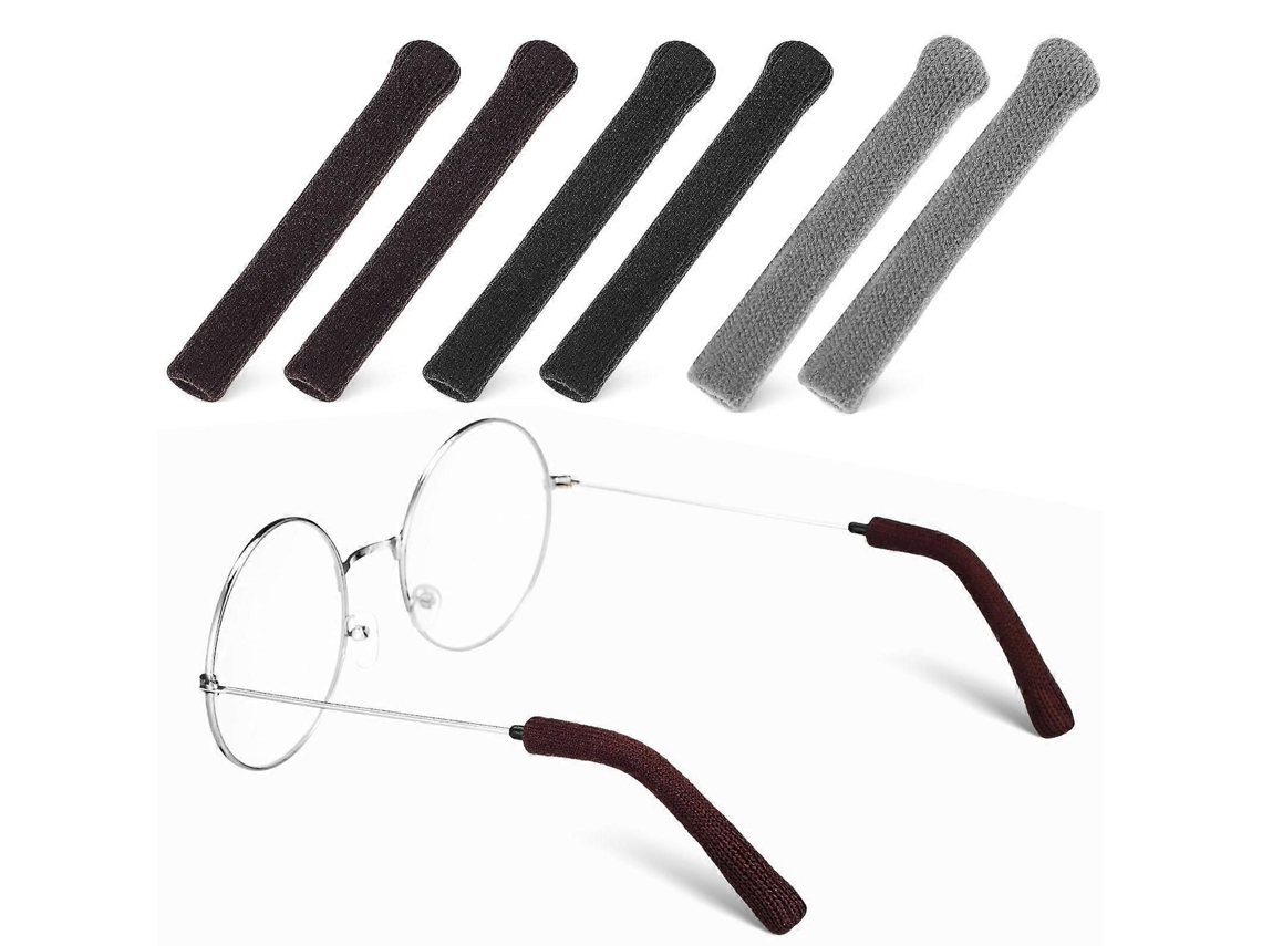 3 Pares de Luvas Tricô Antiderrapantes para Óculos Fio Confortável, com Prendedores Orelha Vários Braço S GOKOCO