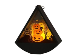 Laxiscreed: Decoração De Halloween Com Boneco Cabeçudo, Lanterna Em Forma De Triângulo, Fantasma E Abóbora Assustadora