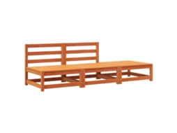 Maison Exclusive - Sofá Jardim S/ Braços C/ Apoio Pés Pinho Maciço Castanho-mel