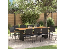 Vidaxl Conjunto De Jantar Para Jardim 11 Unid. Preto Vime Pe