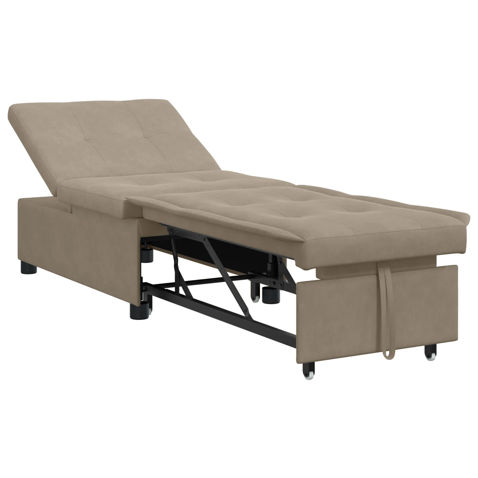 Conjunto 1 Sofá-cama Vidaxl Castanho-acinzentado Microfibra (194 X 67 X 82 Cm)
