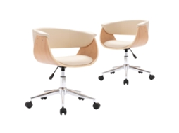 Dining Chair, Dining Chairs Vidaxl Creme Couro Artificial (n/a)