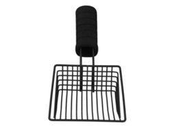 Colher de Areia para Gato Reutilizável de Metal com Design Perfurado para Limpeza Eficaz PRETO | S/MARCA