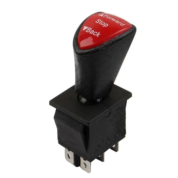 Interruptor Basculante De Travamento Dpdt 6 Pinos Para Frente, Parada, Ré Kcd4, 604, 6p Para Carro, Preto E Vermelho