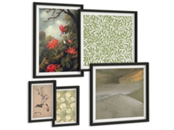 Conjunto De Pinturas Flores Pássaros Motivos Naturais Espelharte (5 Peças)