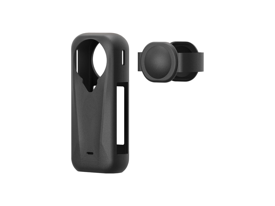 Capa De Silicone Protetora Para Insta360 X4 Air Com Tampa De Lente Preto Panoona