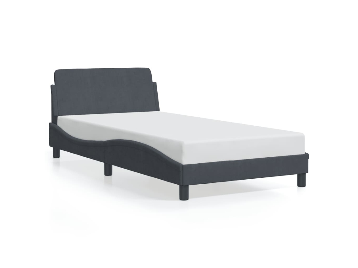 Bed Frame, Bed Frames Vidaxl Cinzeto Veludo (100 X 200 Cm)