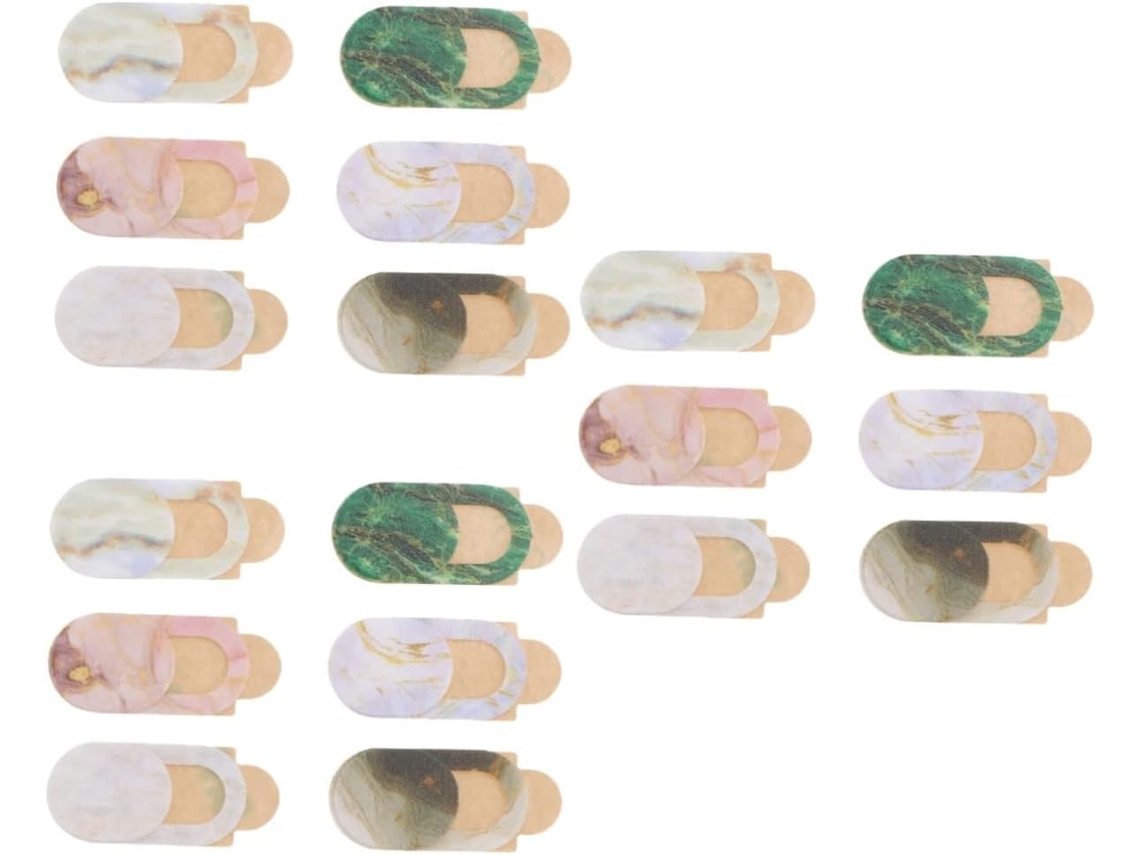 Conjunto de 18 Peças de Capas Deslizantes para Webcam com Estampa de Mármore. SFUSHOS
