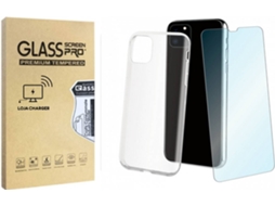 Capa e Película Vidro Temperado iPhone 11 Pro Max LOJA CHARGER Transparente