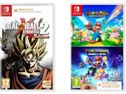 Jogo Nintendo Switch  Dragon Ball Xenoverse 2 + Mario Rabbids (Outlet Caixa Aberta - Código de Descarga na Caixa)