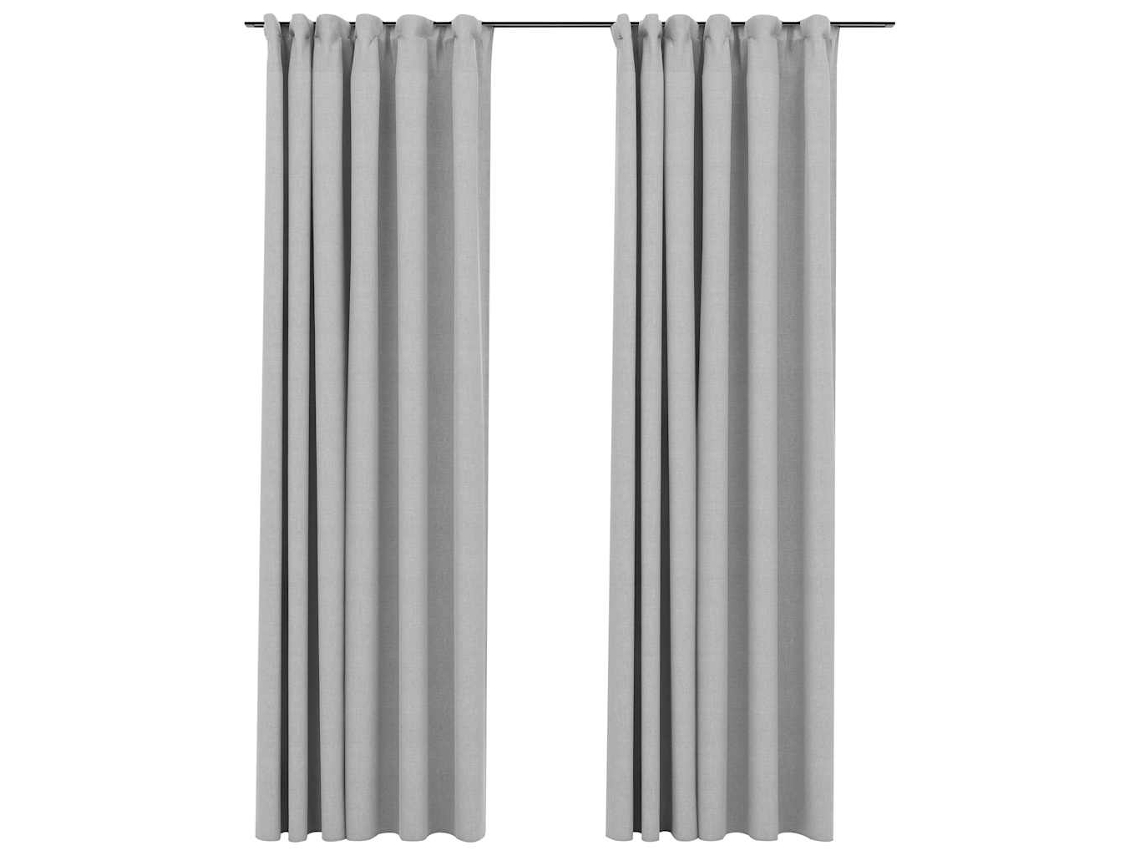 Curtain, Curtains Vidaxl Cinzeto Tecido (140 X 225 Cm)