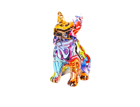 Criatividade colorida estátua de buldogue francês ornamento decorações de mesa varanda armário artesanato resina WEIMAI