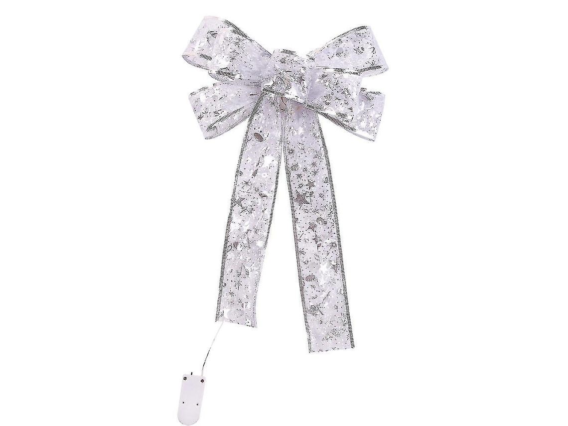 Cordão De Luzes De Natal Em Led Com Estrelas No Topo, Decoração Natalina Para Pendurar Em Casa (2 Peças, Cor Prata).-aquaforge