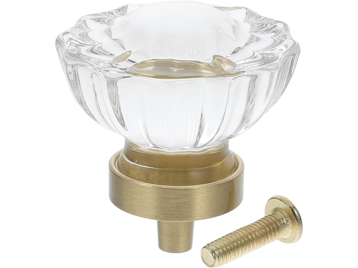 Puxadores De Gaveta Redondos Latão Com Cristal Coheali, Com 1 Parafuso, Resistentes À Ferrugem, Elegantes E Ideais Para