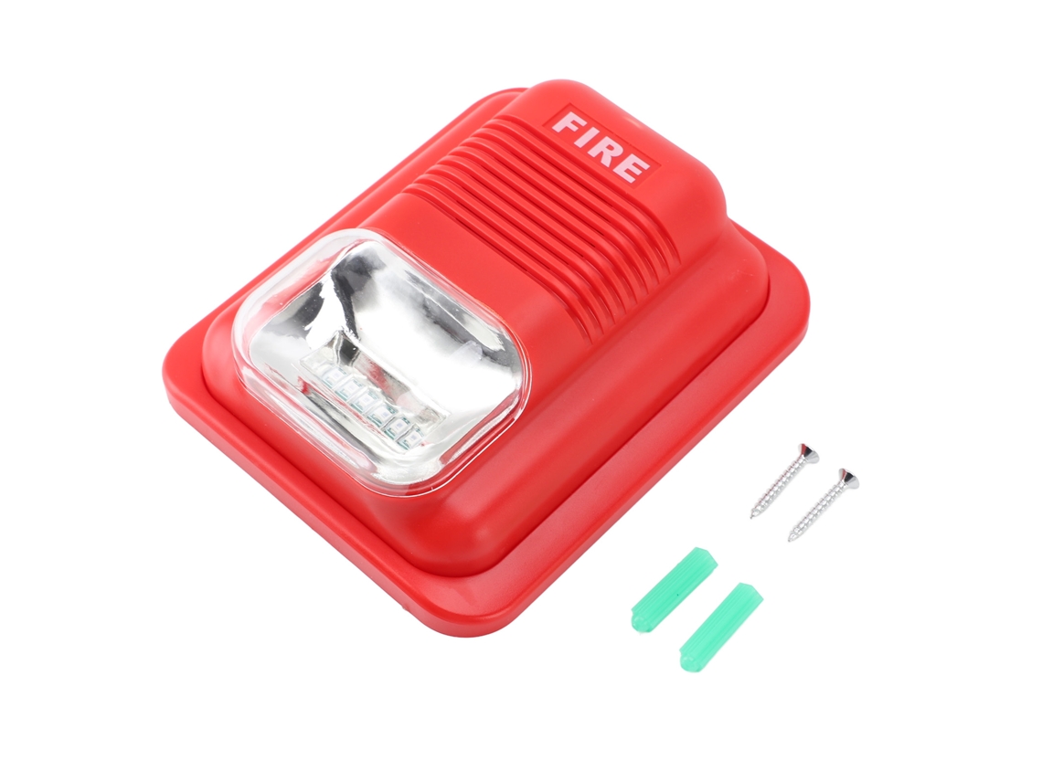 Alarme De Incêndio Sonoro Visual 12v 24v Led Sirene Alto Volume