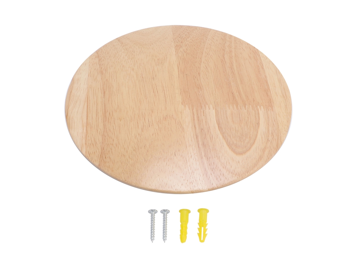 Sconce de parede de madeira com fiação rígida, luz quente, redondo 19cm para sala, quarto e banheiro