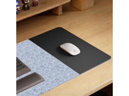 Pad De Mouse Para Computador De Jogos De E-sports, Feltro Cinza Claro/couro Preto, Tamanho 40*80cm