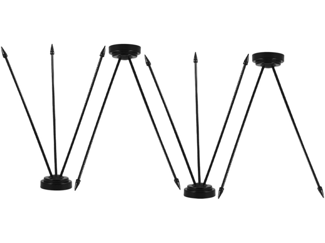 Inoomp Suporte para Mastro de Bandeira Pequeno, em Plástico Preto, com 4 Peças, Base Estável, Design Compacto e Fácil CHABERLU