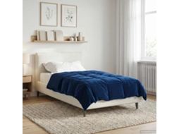 Vidaxl Edredom De Verão Simples 135 X 220 Cm Verão Azul Escuro