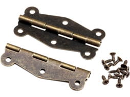 Conjunto De 10 Dobradiças Ferro Vintage 51x 24mm Com Acabamento Em Bronze Antigo, Para Móveis De Madeira, Armários E