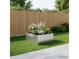 Vidaxl Vaso De Jardim Prateado 60 X 60 X 40 Cm Aço Galvanizado