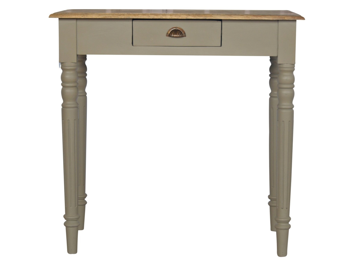 Escrivaninha Em Madeira Maciça Pintada À Mão, 1 Gaveta, Cinza ARTISAN FURNITURE EST 1995 TM