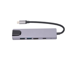 Docking Station (type-c Para Hdmi Rj45) 5-in-1 Type-c Para Hdmi Rj45 Usb3.0 Type-...