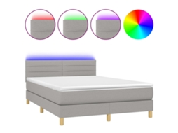 Box Spring Bed, Box Spring Beds Vidaxl Cinzeto Tecido (140 X 190 Cm)
