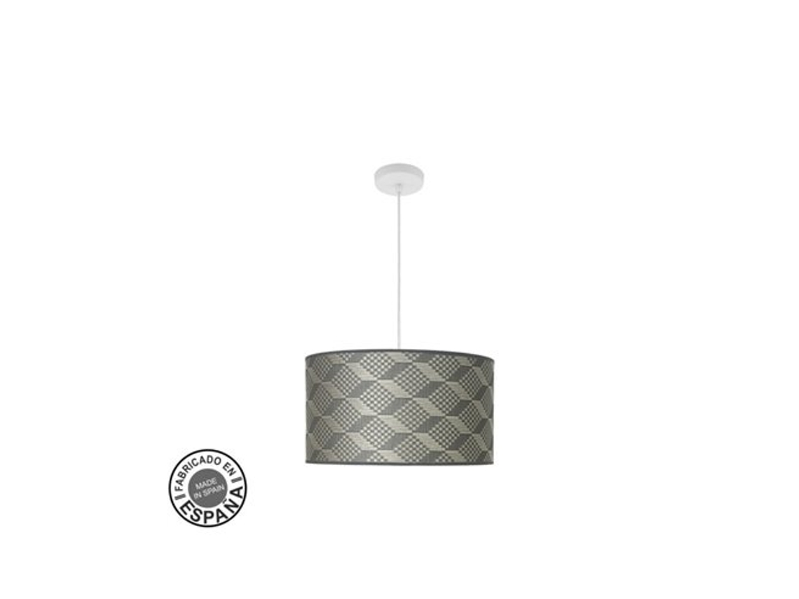 Pingente Moda 2xe27 Branco/cinzento Tetris Regx40x40cm C/difusor Fabrilamp