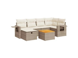 Garden Sofa Set, Garden Sofa Sets Vidaxl Bege Rattan / Vime (n/a)