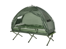 Kit de Barraca de Camping com cama, saco de dormir e colchão, verde escuro | S/MARCA