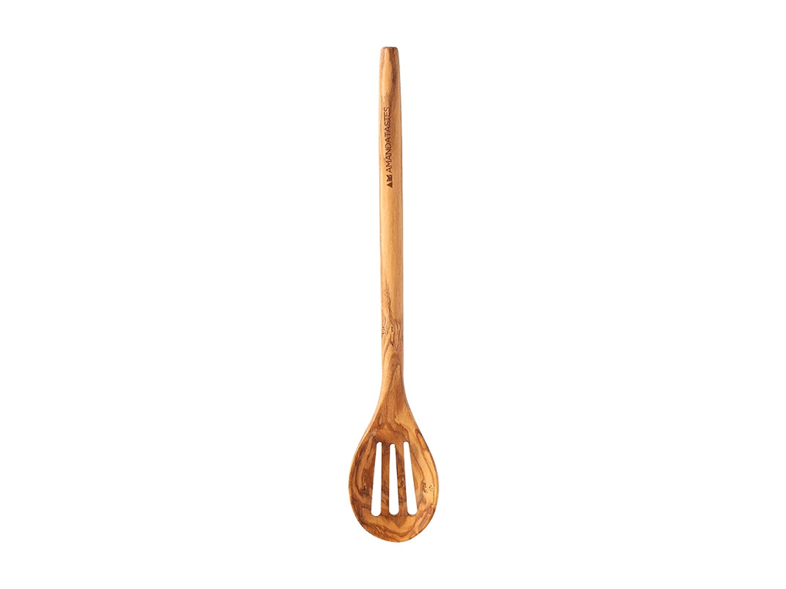Colher de Cozinha com Cabo Oliveira Antiaderente para Uso Doméstico 33*6cm ZSANFS (espremedor)