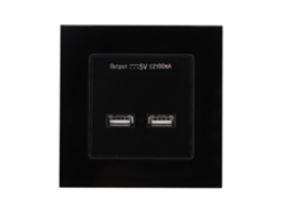 Tomada Usb De Parede Laxiscreed Tipo 86 Com Portas Duplas Em Vidro Temperado