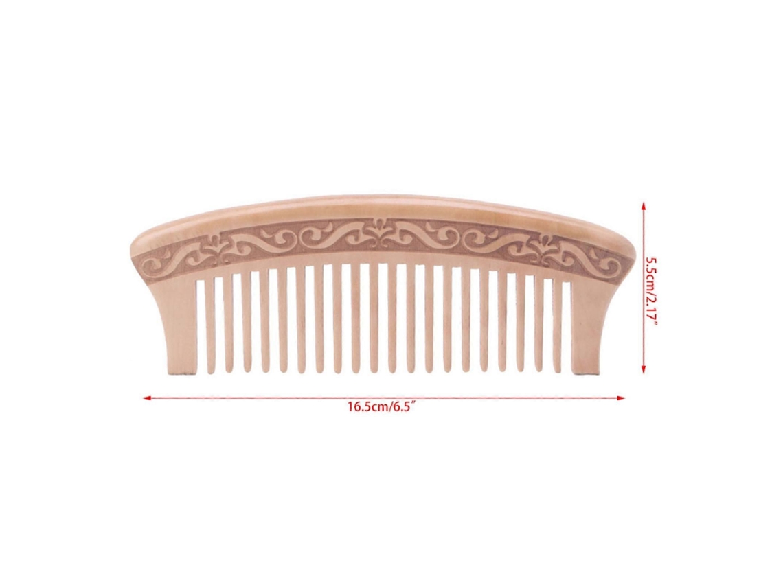 Pente De Madeira De Pêssego Natural Com Dentes Largos Para Massagem, Beleza E Cuidados Com Os Cabelos Jinyubo Store