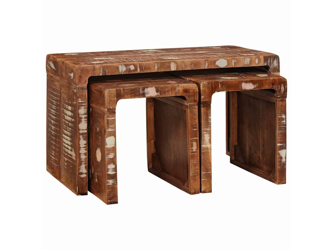 Vidaxl Mesa De Ninho 3 Unid. Castanho 82 X 40 X 46 Cm